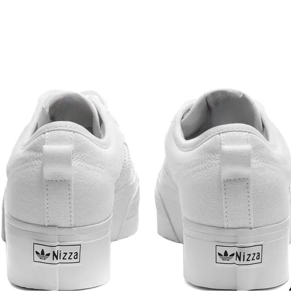 ADIDAS Originals Women's Nizza Low Top Platform Sneakers in White Canvas!! - Picture 6 of 6